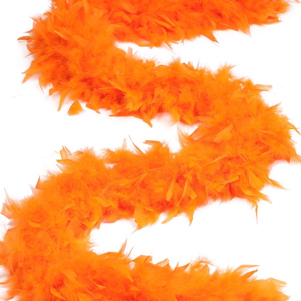 120 Gram Chandelle Feather Boa Orange 2 Yards For Party Favors, Kids Craft & Dress Up, Dancing, Wedding, Halloween, Costume ZUCKER®