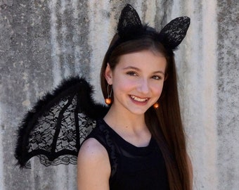 Small Black Bat Wings with Headband Costume Set, For Adults, Teens & Children Halloween, Cosplay, Costume Parties and Special Events ZUCKER®