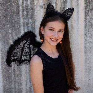 Small Black Bat Wings with Headband Costume Set, For Adults, Teens & Children Halloween, Cosplay, Costume Parties and Special Events ZUCKER®