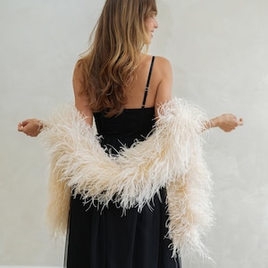 6 Ply Ivory Ostrich Feather Boa For Accessory and Fashion Design, Cosplay, Halloween Costume, Burlesque Dance & Stage ZUCKER®