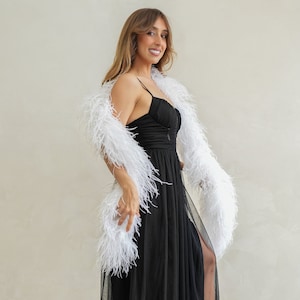 6 Ply White Ostrich Feather Boa For Accessory and Fashion Design, Cosplay, Halloween Costume, Burlesque Dance & Stage ZUCKER®