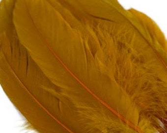 Antique Gold Goose Feathers, 6-8", Craft & Costume Supplies 200 pieces