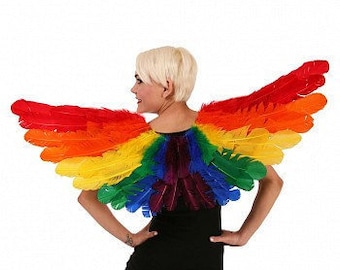 Rainbow PRIDE Feather Wings - Carnival Costume Festival Wings, LGBTQ Pride, ZUCKER® Feather Place Original Designs