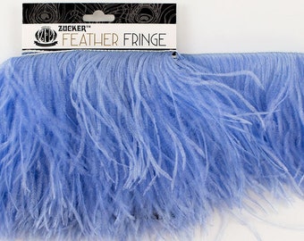 2PLY Ostrich Feather Fringe SkyBlue 2yd bolt For Bridal & Fashion Design, Special Events Decor, Carnival Costume, Cosplay, Millinery ZUCKER®