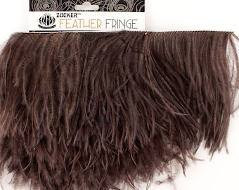 2PLY Ostrich Feather Fringe Brown 2yd bolt For Bridal & Fashion Design, Special Events Decor, Carnival Costume, Cosplay, Millinery ZUCKER®