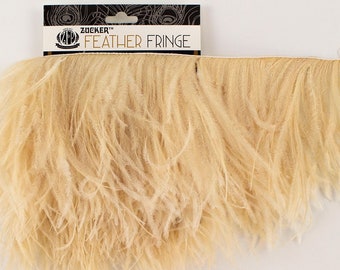 2PLY Ostrich Feather Fringe Nude 2yd bolt For Bridal & Fashion Design, Special Events Decor, Carnival Costume, Cosplay, Millinery ZUCKER®