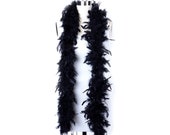 60 Gram Chandelle Feather Boa, Black 2 Yards For Party Favors, Kids Crafting Dress Up, Dancing, Wedding, Halloween, Costume ZUCKER
