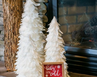 Decorative White Christmas Tree - White Feather Trees for the Holidays, Special Events & Winter Wonderland Home, White Wedding Decor ZUCKER®