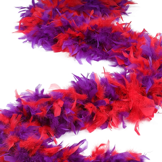 120 Gram Chandelle Feather Boas Red and Purple Mix 2 Yards for Red Hat  Ladies, Party Favors, Dress Up, Dancing, Halloween, Costume ZUCKER® 