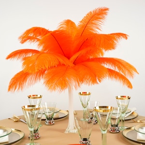 Ostrich Feathers 13-16&quot; ORANGE - For Feather Centerpieces, Party Decor, Millinery, Carnival, Fashion & Costume ZUCKER®