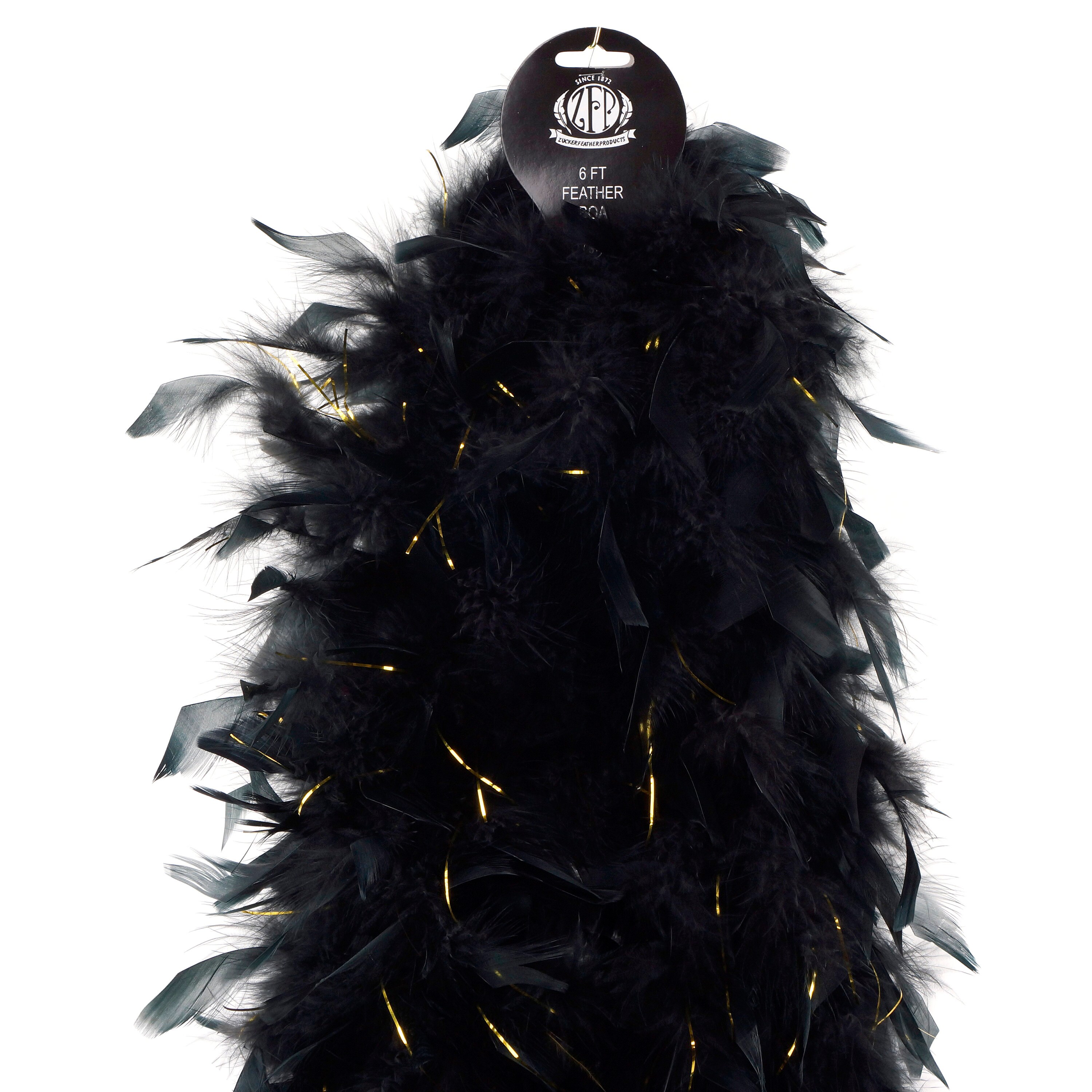 BLACK/GOLD Chandelle Feather Boas Heavy Weight w/Lurex Perfect for