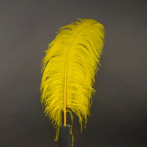 X-Large Ostrich Feathers 24-30&quot;, 1 to 25 Pieces, YELLOW, For Wedding Centerpieces, Party Decor, Millinery, Carnival, Costume ZUCKER®