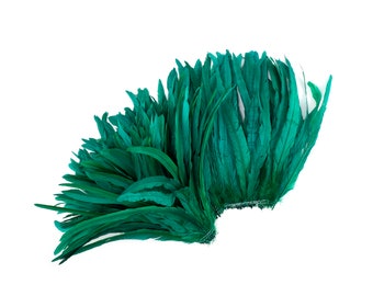 Rooster Tail Feathers, KELLY 12-14" Strung Bleach Dyed Coque Tails, Wholesale Feathers Bulk ZUCKER®