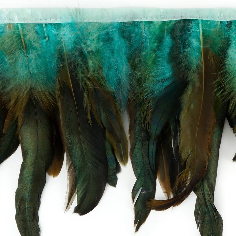 Costume DK.AQUA 1 Yard Dyed over Half Bronze Iridescent Schlappen Feather Fringe approx 6-8 Fashion /& Millinery Design Fringe ZUCKER\u00ae