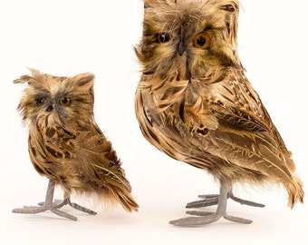 Adorable Decorative Brown Barn Owl Bird Ornament, Decorative Brown Owl Feather Ornament, Fall Home Decor and Christmas Tree Ornament ZUCKER®