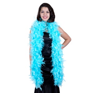 120 Gram Chandelle Feather Boa Light Turquoise 2 Yards For Party Favors, Kids Craft & Dress Up, Dancing, Wedding, Halloween, Costume ZUCKER®