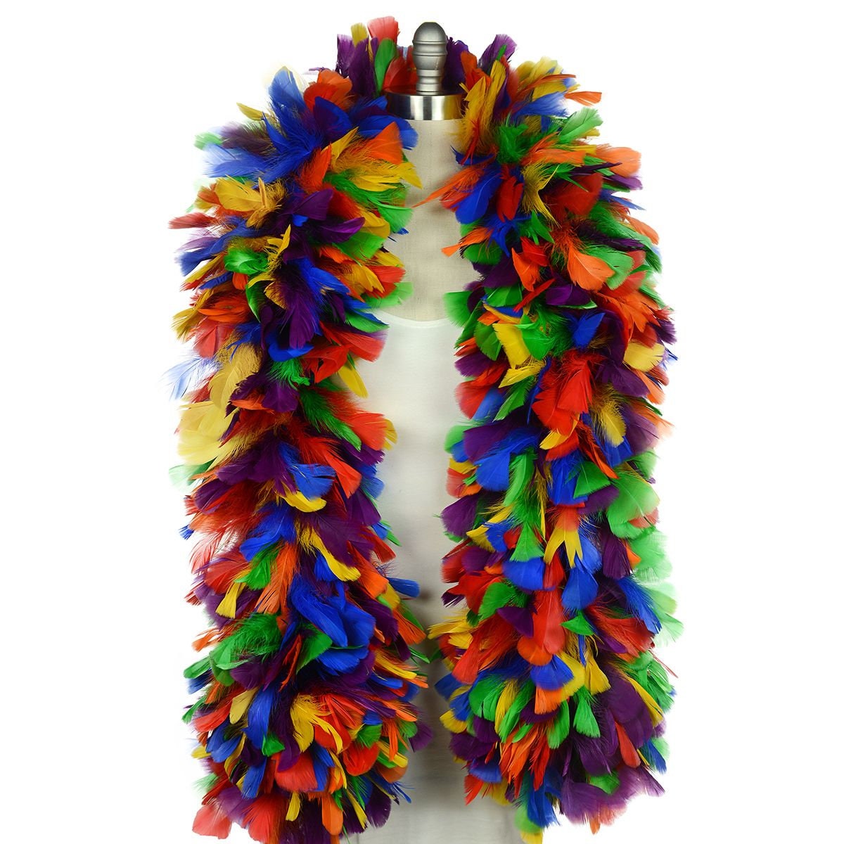 Ultimate Party Supplies Rainbow Feather Boas - 6 Pack of 6 Feet Long Boas  with Feathers - Perfect for Pride Outfits, Halloween Costumes, and Party