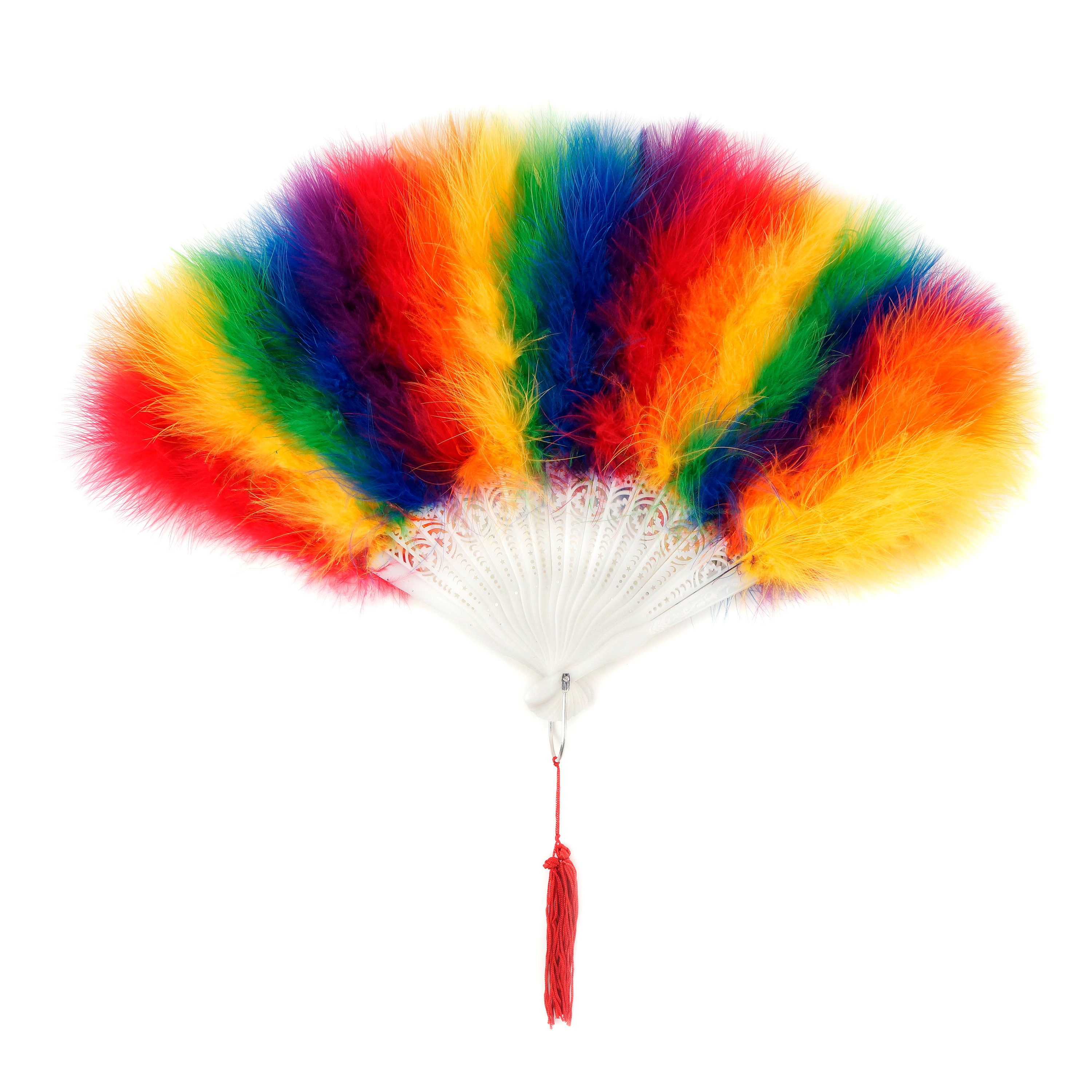 Rainbow Feather Fans, Small Marabou Feather Fan, Cheap Feather Fan For