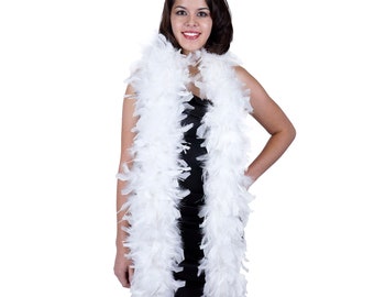 WHITE/OPAL Chandelle Feather Boas Heavy Weight w/Lurex - Perfect for Costume Parties, Halloween, Photobooth and Event Decor ZUCKER®