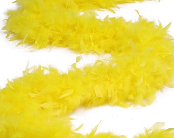 120 Gram Chandelle Feather Boa Yellow 2 Yards For Party Favors, Kids Craft & Dress Up, Dancing, Wedding, Halloween, Costume ZUCKER®