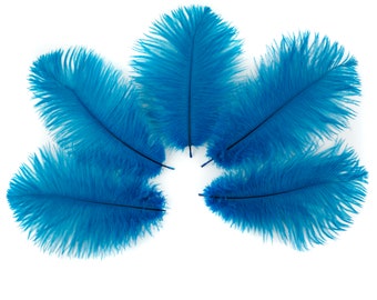 Ostrich Feathers 4-8" Dark TURQUOISE, Mini Ostrich Drabs, Floral Bouquets, Boutonnieres, Small Centerpieces ZUCKER® Dyed and Sanitized USA