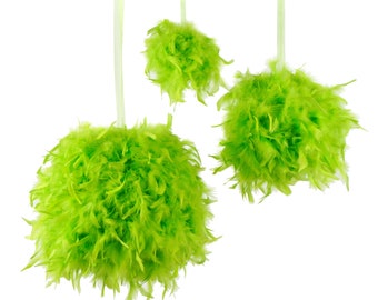 Large LIME Decorative Chandelle Feather Pom Poms 18" - Unique Event Decor For Birthday Parties, Bridal and Baby Showers  ZUCKER®