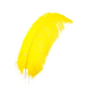 X-Large Ostrich Feathers 24-30&quot;, 1 to 25 Pieces, GOLD Yellow, For Wedding Centerpieces, Party Decor, Millinery, Carnival, Costume ZUCKER®
