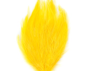 YELLOW Dyed Hackle Pads - Feather Patches For Arts & Crafts, DIY Fascinators, Millinery, Fashion, Costume and Carnival Design ZUCKER®