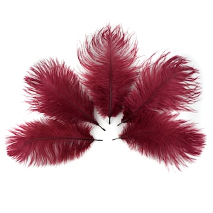 Bulk Ostrich Feathers 4-8&quot; BURGUNDY, Mini Ostrich Drabs, Bouquets, Boutonnieres, Small Centerpieces ZUCKER® Dyed and Sanitized USA