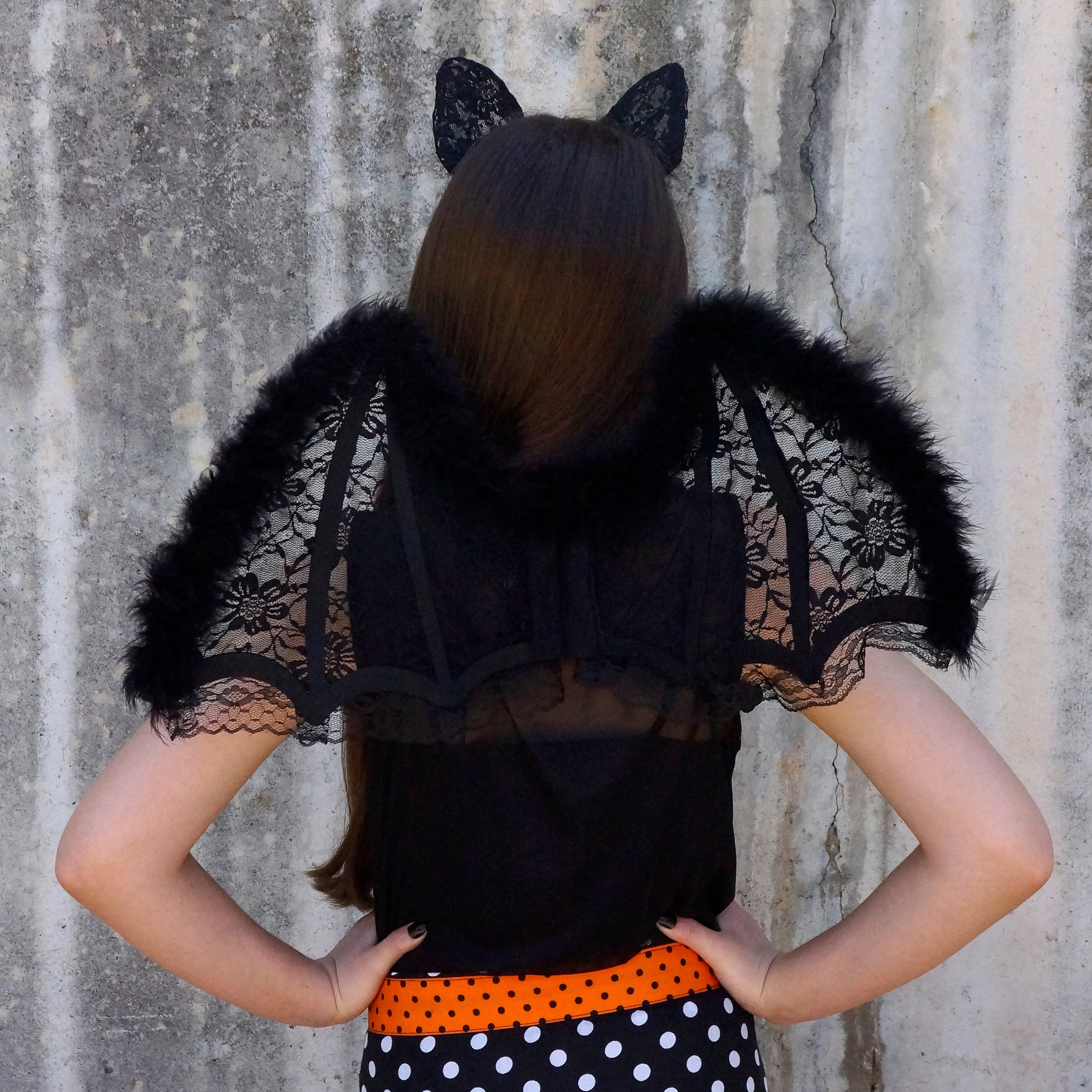 Bat Wings Headband Adult Black Costume Accessory