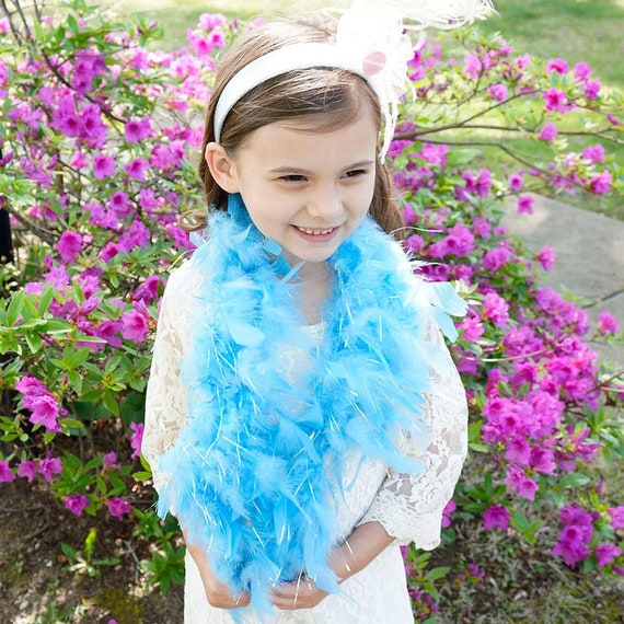 Princess Chandelle Feather Boa Fairytale Blue & Opal Lurex 1 Yards