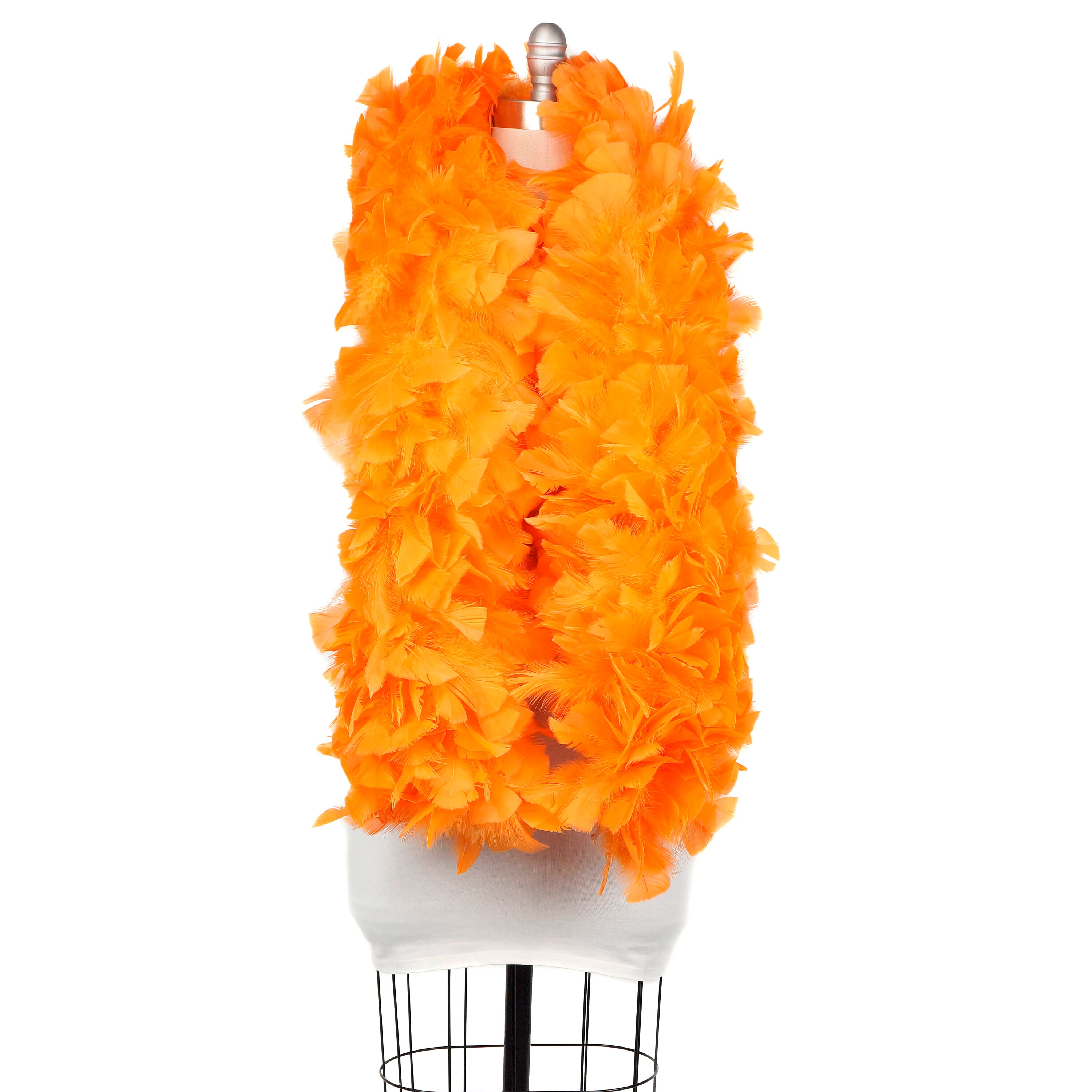 ORANGE Turkey Feather Boa Large Economy Feather Boa for Carnival