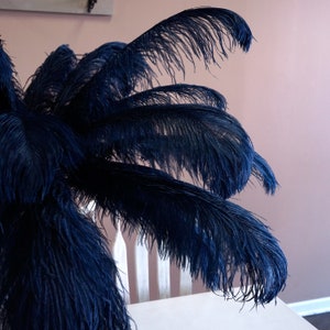 Ostrich Feathers 17-20&quot; NAVY, 1 to 25 pcs, Ostrich Plumes, Carnival Samba, Ostrich Drab, Mardi Gras, Centerpieces, Feather Fan, ZUCKER® USA