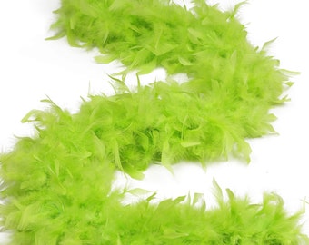 120 Gram Chandelle Feather Boa Lime Green 2 Yards For Party Favors, Kids Craft & Dress Up, Dancing, Wedding, Halloween, Costume ZUCKER®