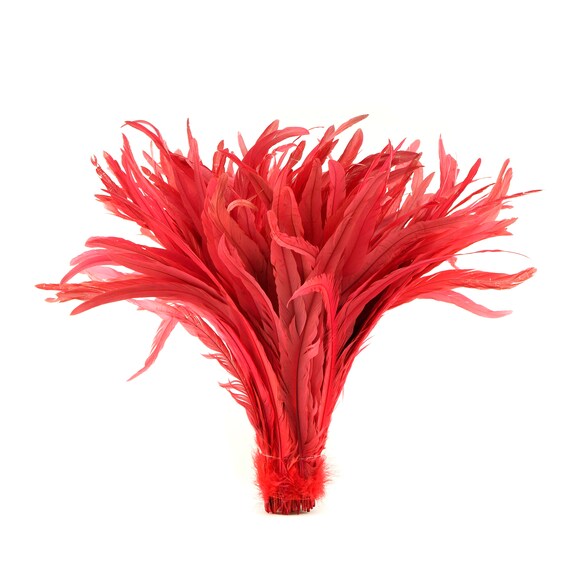 Zucker Rooster Coque Tails White-Dyed - Red