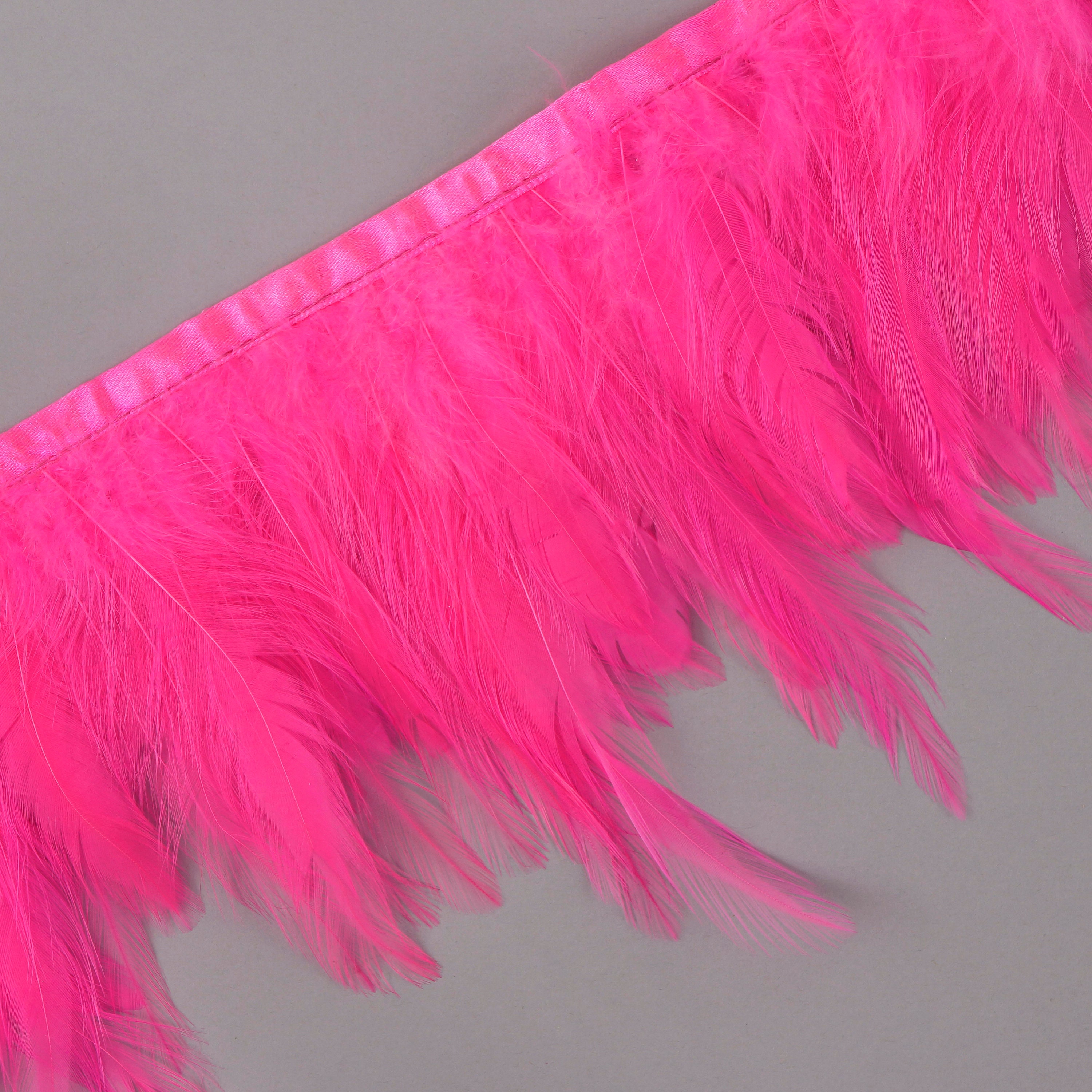 PINKORIENT 1YD Dyed Hackle Feather Fringe Feather Fringe for DIY Arts