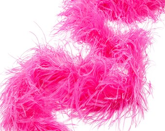 3 Ply Ostrich Feather Boa SHOCKING PINK 2 Yards For Fashion Accessory, Halloween Costume Design, Dress Up, Dancing Stage Performance ZUCKER®