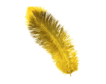 GOLD 10-15" Ostrich Floss Feathers 50PCS For Floral Bouquets, Small Feather Centerpieces, Party Decor, Millinery, Costume Design ZUCKER®