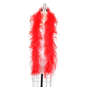 2 Ply Ostrich Feather Boa RED 2 Yards For Fashion, Accessory, Halloween, Costume Design, Dress Up, Dancing, Stage Performance ZUCKER®