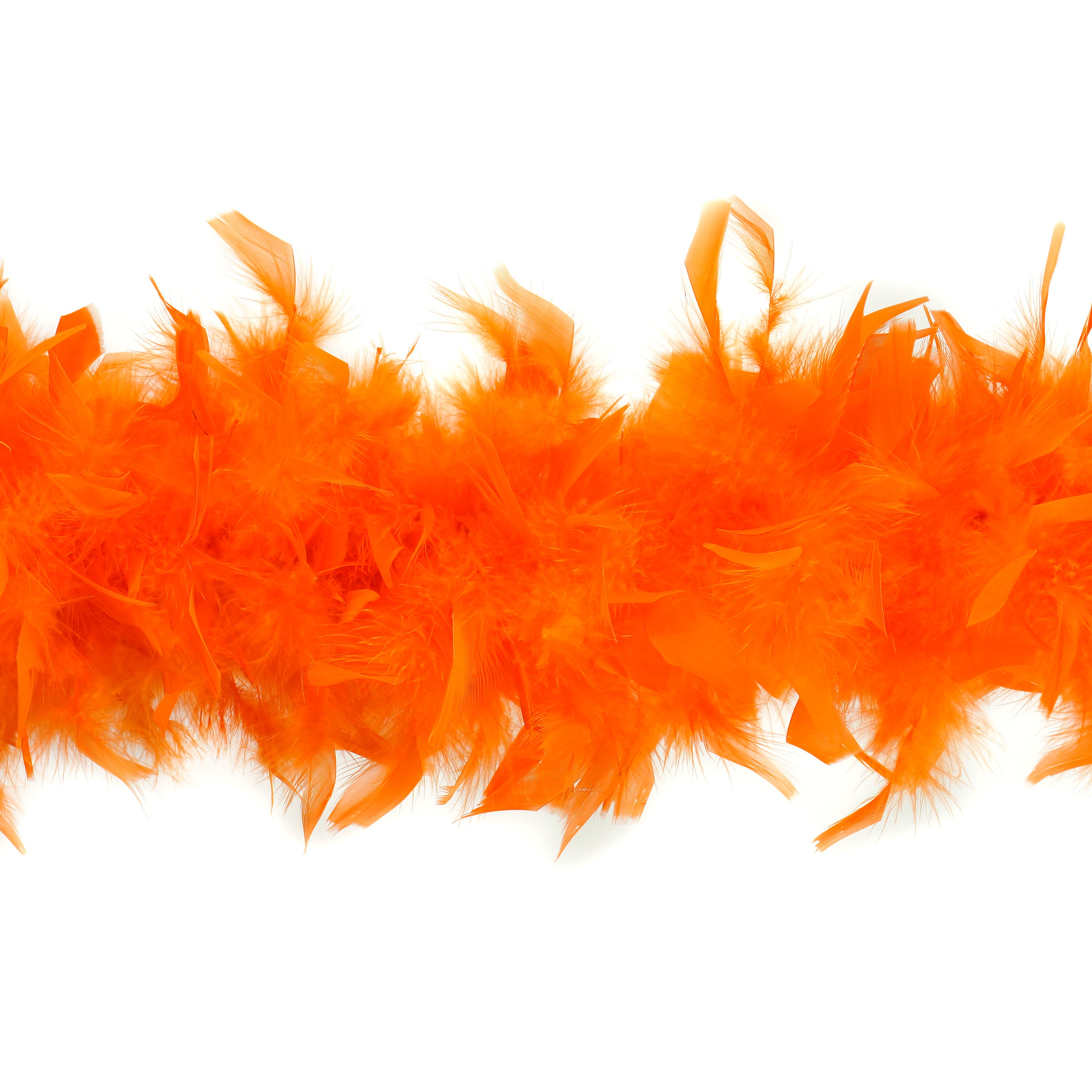 120 Gram Chandelle Feather Boa Orange 2 Yards For Party Favors, Kids