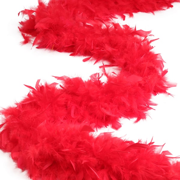 120 Gram Chandelle Feather Boa Red 2 Yards For Party Favors, Kids Craft & Dress Up, Dancing, Wedding, Halloween, Costume ZUCKER®