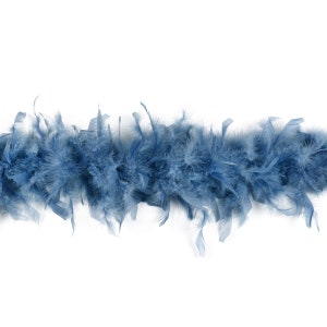 40 Gram Chandelle Feather Boa DUSTY BLUE 2 Yards For Party Favors, Kids Crafting & Dress Up, Dancing, Wedding, Halloween, Costume ZUCKER®