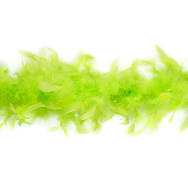 40 Gram Chandelle Feather Boa LIME Green 2 Yards For Party Favors, Kids Crafting & Dress Up, Dancing, Wedding, Halloween, Costume ZUCKER®