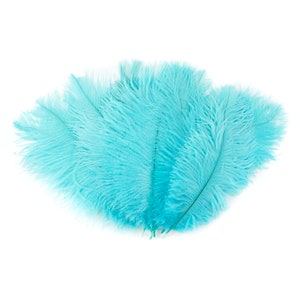 Ostrich Feathers 9-12" Light TURQUOISE, Ostrich Drabs, Centerpiece Floral Supplies, Carnival & Costume Feathers ZUCKER®