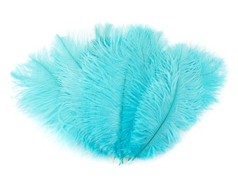 Ostrich Feathers 9-12" Light TURQUOISE, Ostrich Drabs, Centerpiece Floral Supplies, Carnival & Costume Feathers ZUCKER®