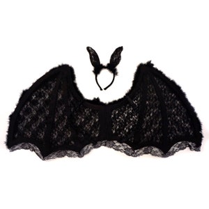 Large Black Bat Wings With Headband Costume Set, for Adults, Teens ...