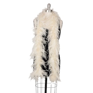 2 Ply Ostrich Feather Boa IVORY 2 Yards For Fashion, Accessory, Halloween, Costume Design, Dress Up, Dancing, Stage Performance ZUCKER®