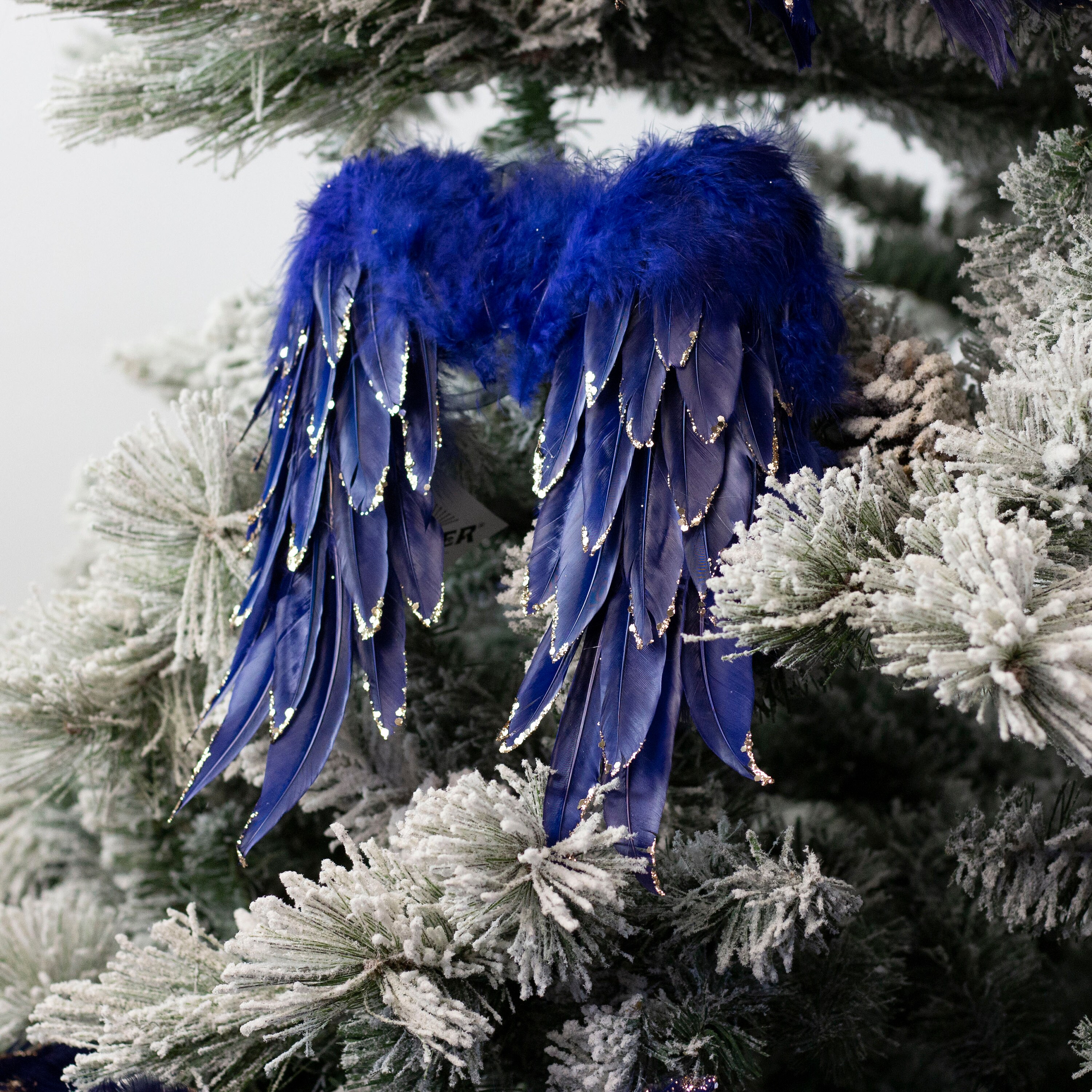 Decorative Mini Feather Tree Ornaments White W/glitter Tips Christmas  Decor, Unique Holiday Decorative Feather Ornaments ZUCKER® 