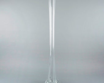 Eiffel Tower Vase CLEAR 24" - Floral Vase for Feather Centerpieces, Wedding Reception Decor, Birthday Party Decorations ZUCKER®