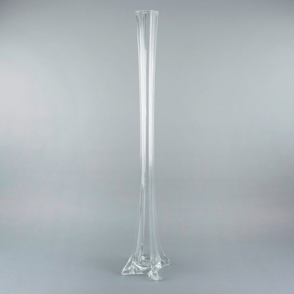 Eiffel Tower Vase CLEAR 24" - Floral Vase for Feather Centerpieces, Wedding Reception Decor, Birthday Party Decorations ZUCKER®